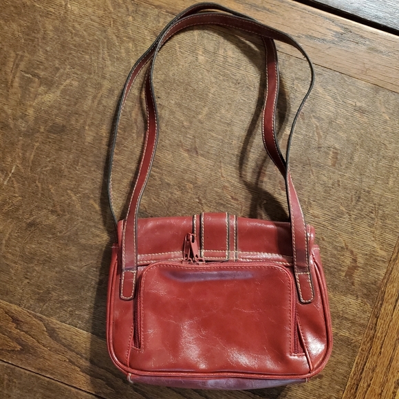 Red double strap handbag - Picture 2 of 7